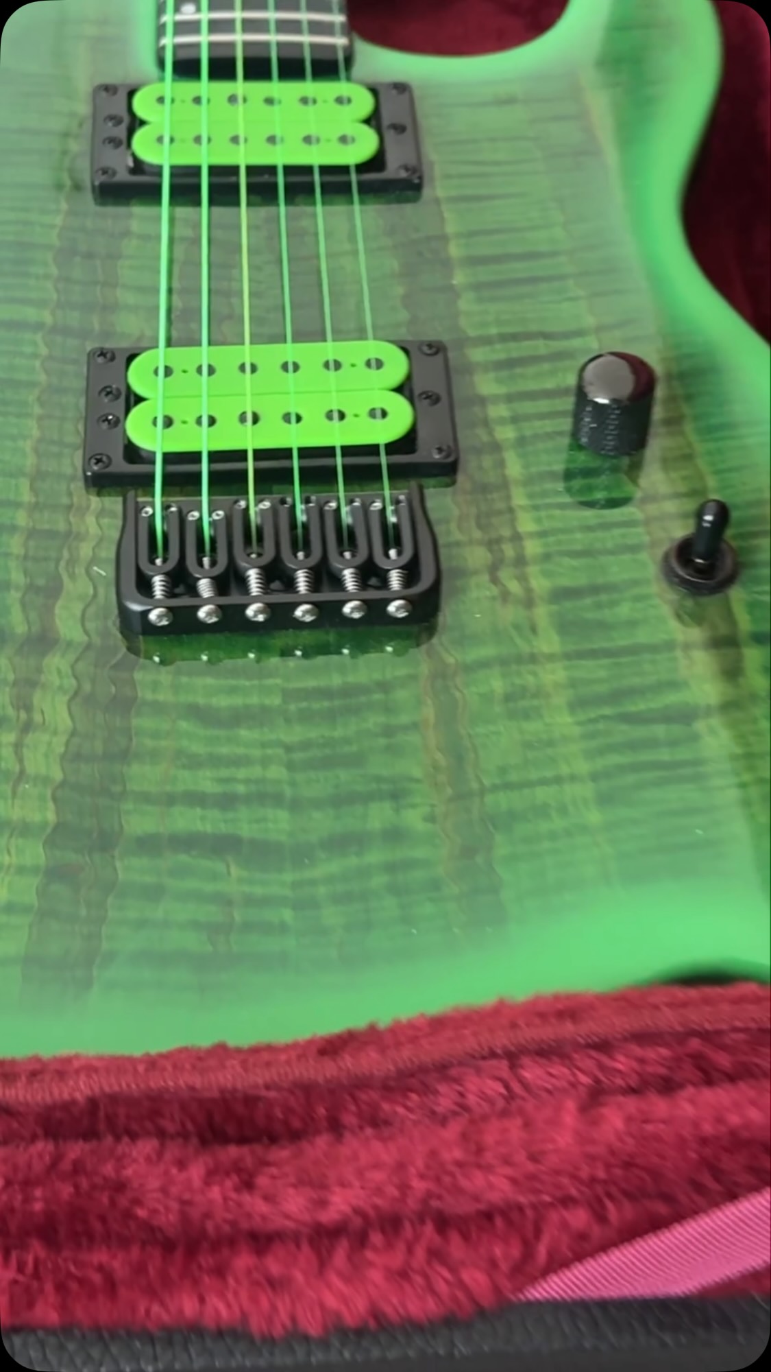 Green burl top with lime pickups
